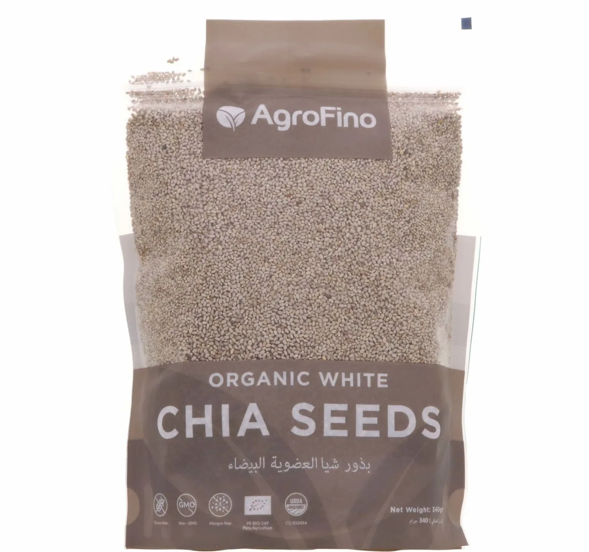 Agrofino Organic White Chia Seeds 340 g