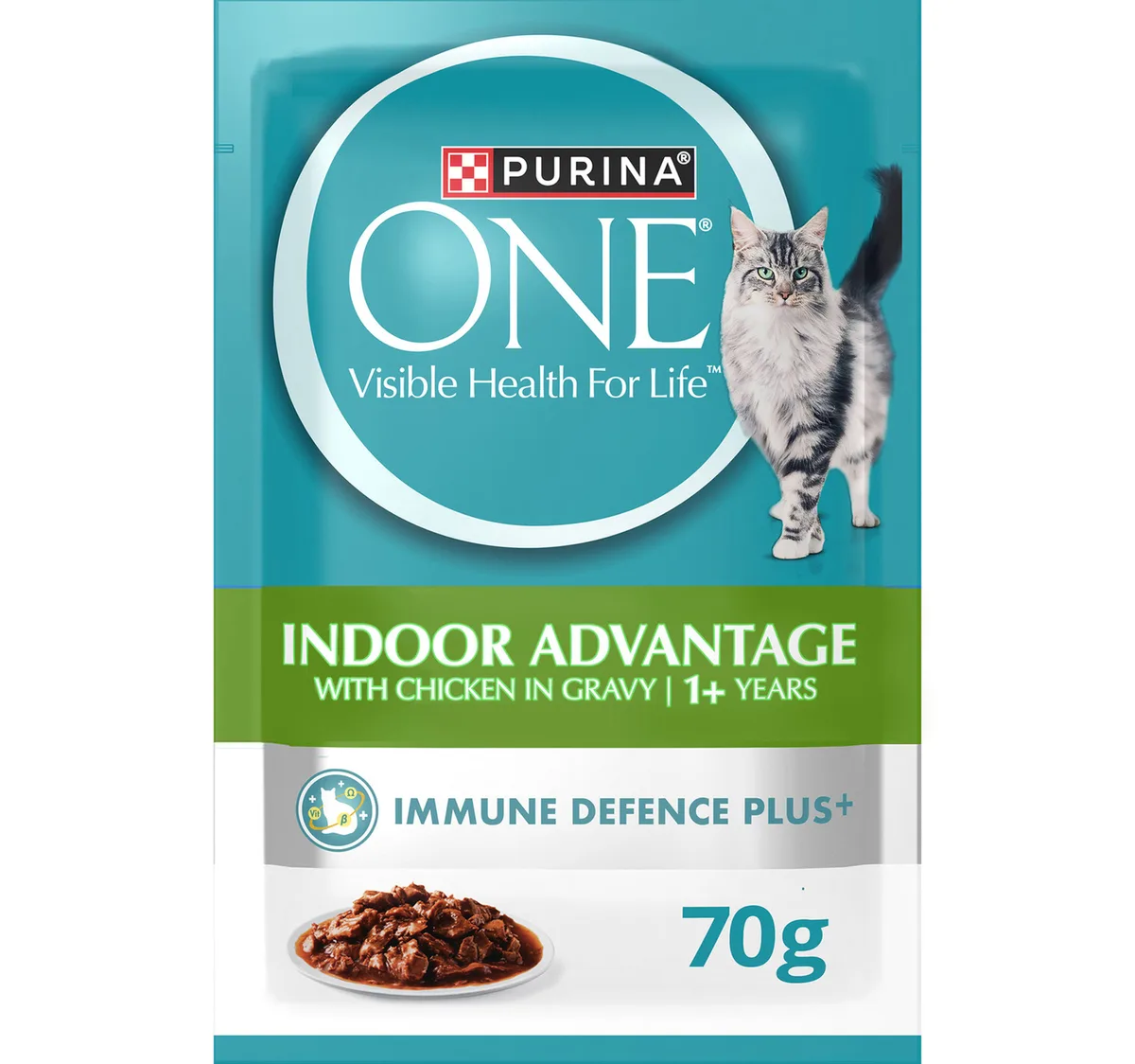 Purina One Indoor Advantage Catfood With Chicken Gravy Flavor For 1+ Years 70 g