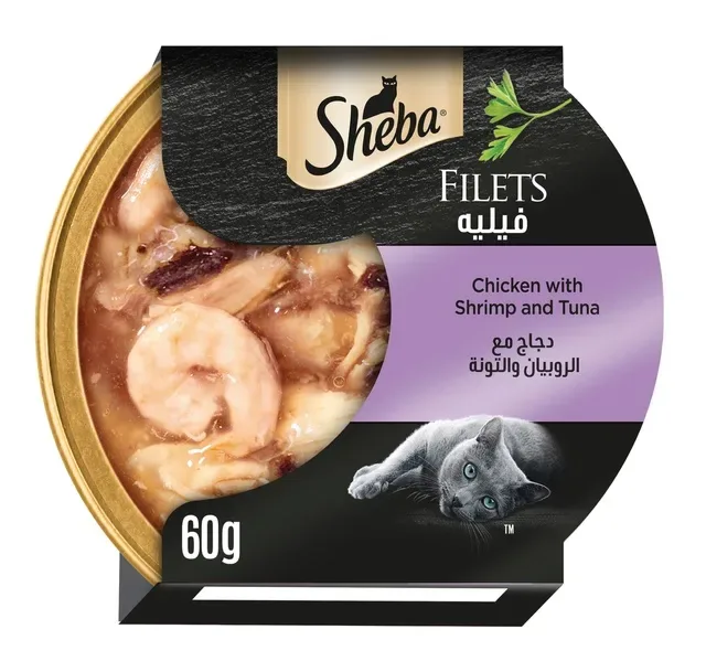 Sheba Chicken with Shrimp and Tuna Cat Food 16 x 60 g hover image
