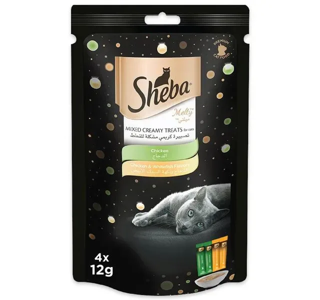 Sheba Melty Mixed Creamy Treats Chicken & White Fish 48 g