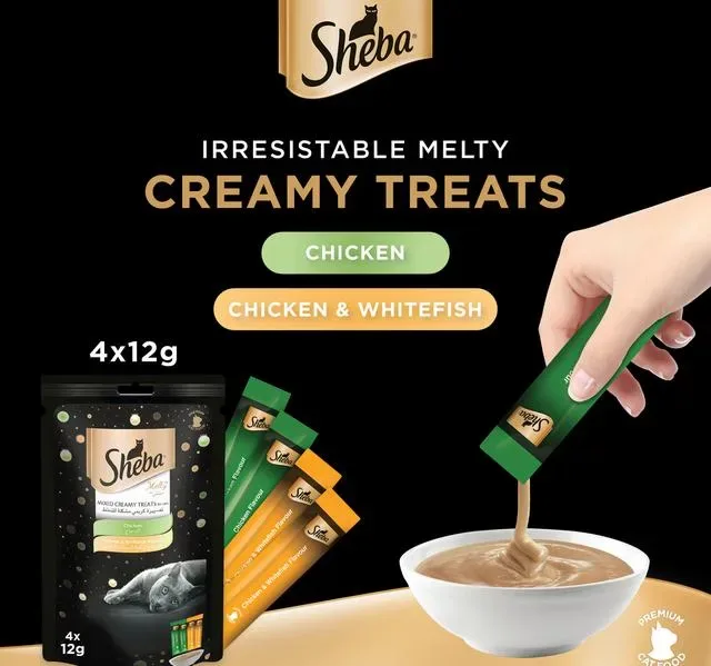 Sheba Melty Mixed Creamy Treats Chicken & White Fish 48 g hover image