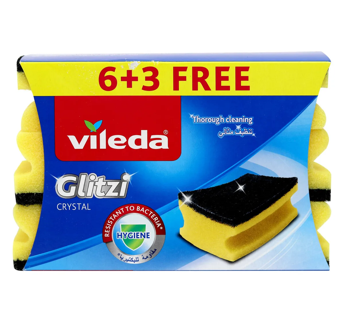 Vileda Glitzi Crystal Nail Saver Sponge 6+3